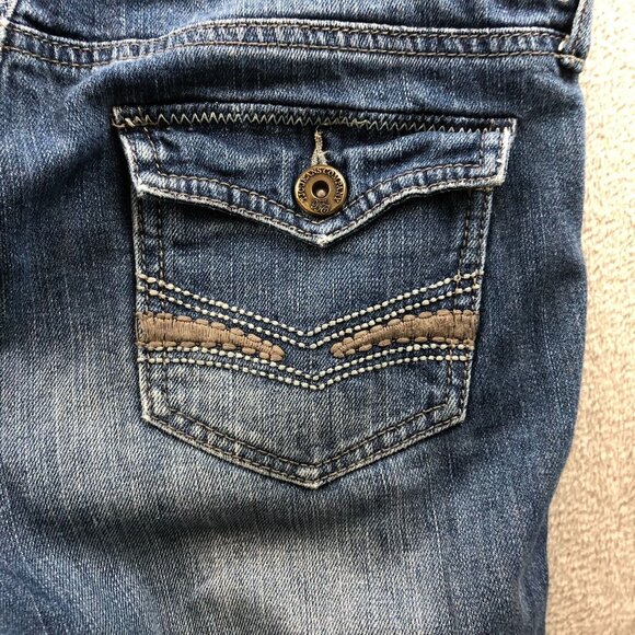 TJC Womens Jeans Size 8 Blue Denim Distressed Bootcut Leg Casual Retro Classic - Picture 15 of 16